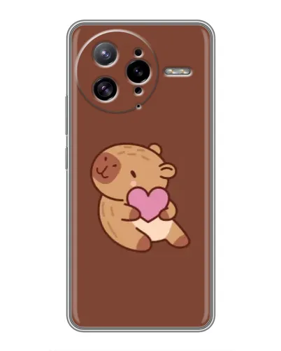 Чехол для Xiaomi POCO F7 Ultra с картинкой «Капибара с сердцем»
