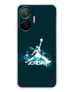 Чехол для Xiaomi POCO F7 с картинкой «Jordan Blue Fire»