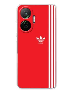 Чехол для Xiaomi POCO F7 с картинкой «Красный минимализм Adidas»