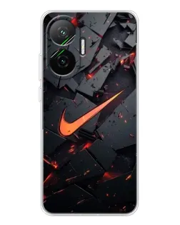 Чехол для Xiaomi POCO F7 с картинкой «Nike — эффект разломов»