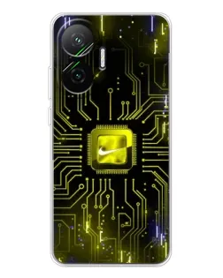 Чехол для Xiaomi POCO F7 с картинкой «Nike — золотая искра»