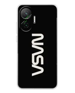 Чехол для Xiaomi POCO F7 с картинкой «NASA — вертикальный логотип»