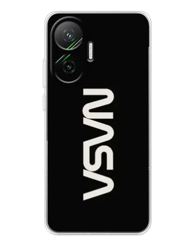 Чехол для Xiaomi POCO F7 с картинкой «NASA — вертикальный логотип»