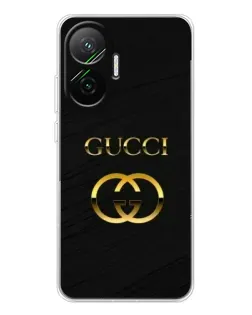 Чехол для Xiaomi POCO F7 с картинкой «Золотой логотип Gucci»