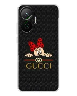 Чехол для Xiaomi POCO F7 с картинкой «Минни Маус Gucci — черный»