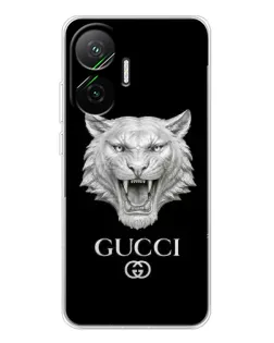 Чохол для Xiaomi POCO F7 з картинкою «Gucci — срібний лев»