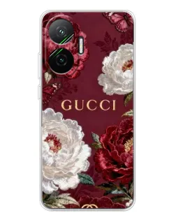 Чохол для Xiaomi POCO F7 з картинкою «Gucci — бордові троянди»