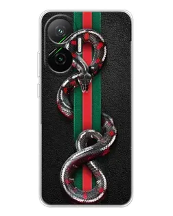 Чохол для Xiaomi POCO F7 з картинкою «Gucci — змія на смузі»
