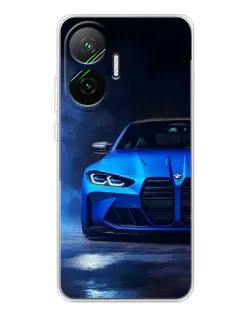 Чехол для Xiaomi POCO F7 с картинкой «Голубая BMW M4»