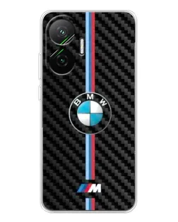 Чехол для Xiaomi POCO F7 с картинкой «Эмблема BMW и карбон»