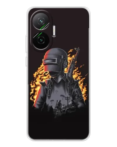 Чехол для Xiaomi POCO F7 с картинкой «PUBG — огненный силуэт» Чехол для Xiaomi POCO F7 с картинкой «PUBG — огненный силуэт»