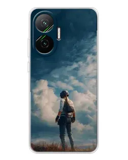 Чехол для Xiaomi POCO F7 с картинкой «Герой PUBG на скале»