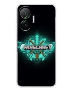 Чехол для Xiaomi POCO F7 с картинкой «Minecraft Diamond лого»