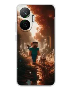 Чехол для Xiaomi POCO F7 с картинкой «Стив в лесу»
