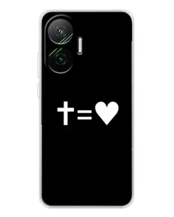 Чехол для Xiaomi POCO F7 с картинкой «Крест и Сердце»