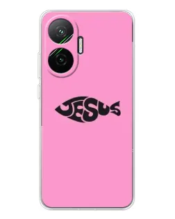 Чехол для Xiaomi POCO F7 с картинкой «Розовый символ  Jesus»