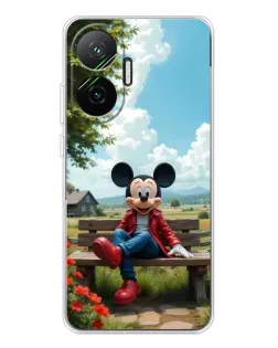 Чехол для Xiaomi POCO F7 с картинкой «Микки на скамейке»