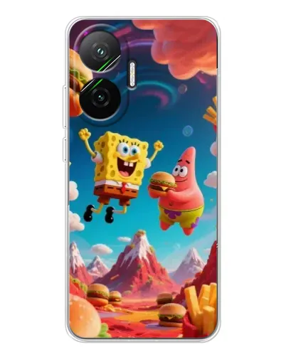 Чехол для Xiaomi POCO F7 с картинкой «Космический фастфуд»