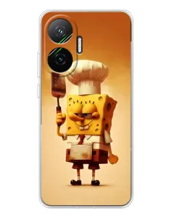 Чехол для Xiaomi POCO F7 с картинкой «Губка Боб повар»