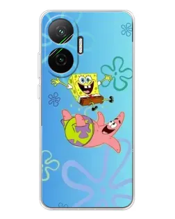 Чехол для Xiaomi POCO F7 с картинкой «Спанч Боб и Патрик»