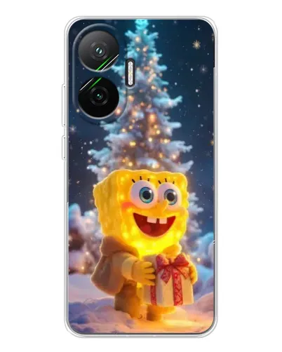 Чехол для Xiaomi POCO F7 с картинкой «Рождественский Спанч Боб»