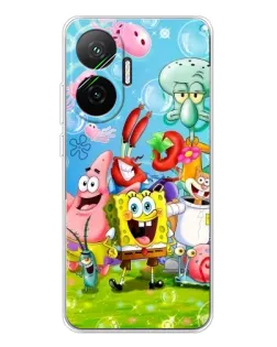 Чехол для Xiaomi POCO F7 с картинкой «Губка Боб и друзья»
