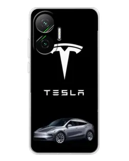 Чехол для Xiaomi POCO F7 с картинкой «Tesla Model Y»