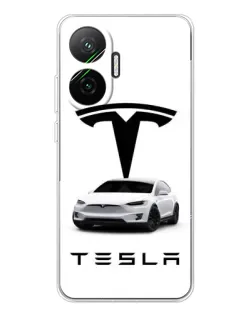 Чехол для Xiaomi POCO F7 с картинкой «Tesla White Style»