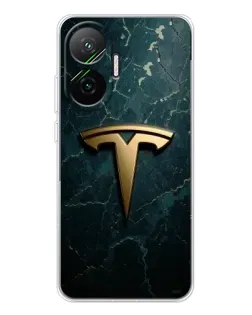Чехол для Xiaomi POCO F7 с картинкой «Мраморная Tesla Gold»