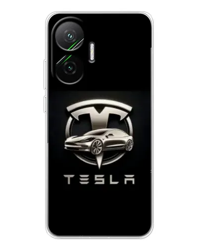 Чехол для Xiaomi POCO F7 с картинкой «Tesla — серебристое авто» Чехол для Xiaomi POCO F7 с картинкой «Tesla — серебристое авто»