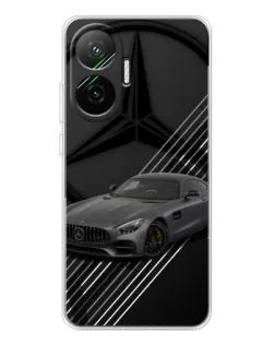 Чехол для Xiaomi POCO F7 с картинкой «Mercedes AMG — графика»
