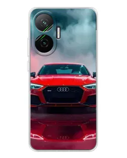 Чехол для Xiaomi POCO F7 с картинкой «Audi RS — красный стиль»