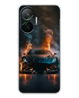 Чехол для Xiaomi POCO F7 с картинкой «Lamborghini дымная эстетика»