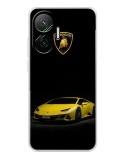 Чехол для Xiaomi POCO F7 с картинкой «Lamborghini желтый акцент»