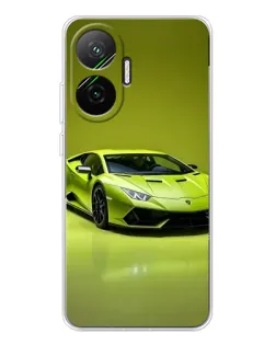 Чехол для Xiaomi POCO F7 с картинкой «Салатовый Lamborghini Huracan»