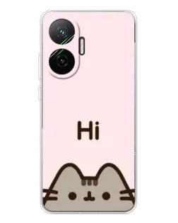 Чехол для Xiaomi POCO F7 с картинкой «Пушин говорит Hi»