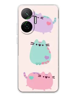 Чехол для Xiaomi POCO F7 с картинкой «Pusheen трио»