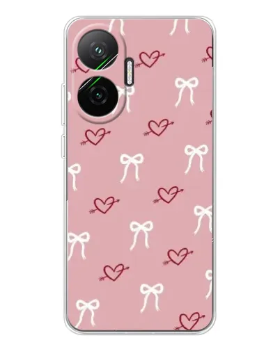 Чехол для Xiaomi POCO F7 с картинкой «Сердца и банты»