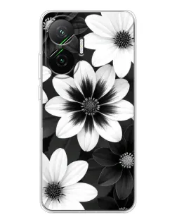 Чехол для Xiaomi POCO F7 с картинкой «Монохромные астры» Чехол для Xiaomi POCO F7 с картинкой «Монохромные астры»