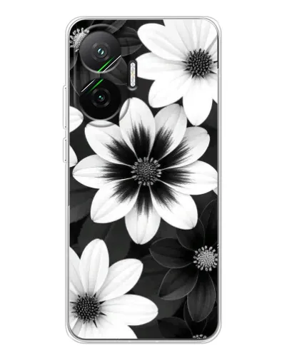 Чехол для Xiaomi POCO F7 с картинкой «Монохромные астры» Чехол для Xiaomi POCO F7 с картинкой «Монохромные астры»