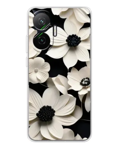 Чехол для Xiaomi POCO F7 с картинкой «Объемные белые цветы» Чехол для Xiaomi POCO F7 с картинкой «Объемные белые цветы»