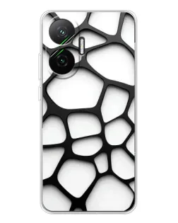 Чохол для Xiaomi POCO F7 з картинкою «Біла об'ємна сітка»