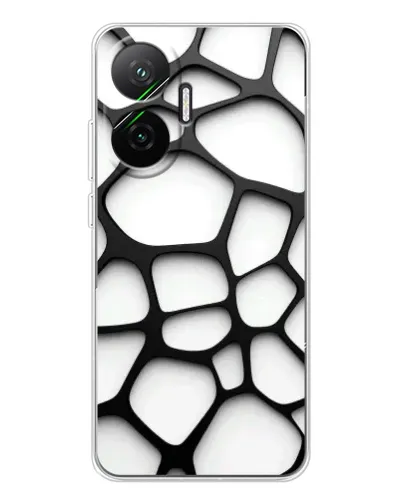 Чехол для Xiaomi POCO F7 с картинкой «Белая объемная сетка»