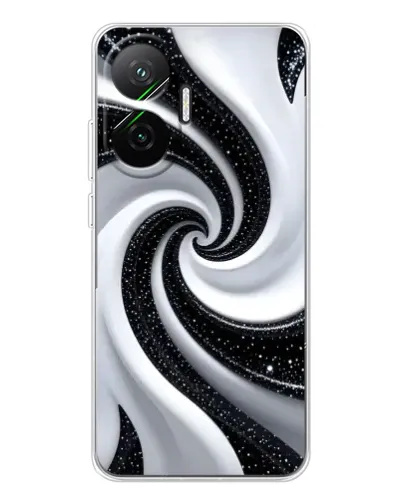 Чехол для Xiaomi POCO F7 с картинкой «Черно-белая спираль»
