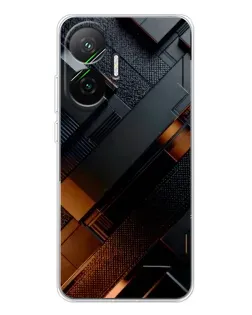 Чехол для Xiaomi POCO F7 с картинкой «Черные геометрические блоки»