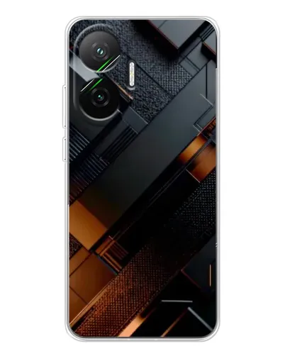 Чехол для Xiaomi POCO F7 с картинкой «Черные геометрические блоки»