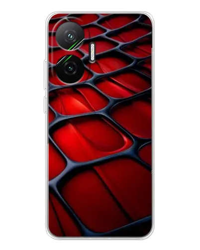 Чехол для Xiaomi POCO F7 с картинкой «Красная глянцевая сетка»
