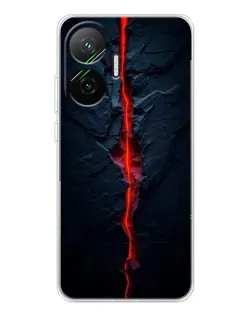 Чехол для Xiaomi POCO F7 с картинкой «Kрасная лавовая трещина»