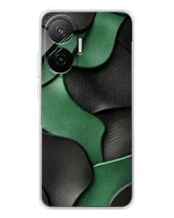 Чехол для Xiaomi POCO F7 с картинкой «Зеленые кожаные волны»