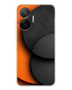 Чехол для Xiaomi POCO F7 с картинкой «Геометрия оранжевых кругов»
